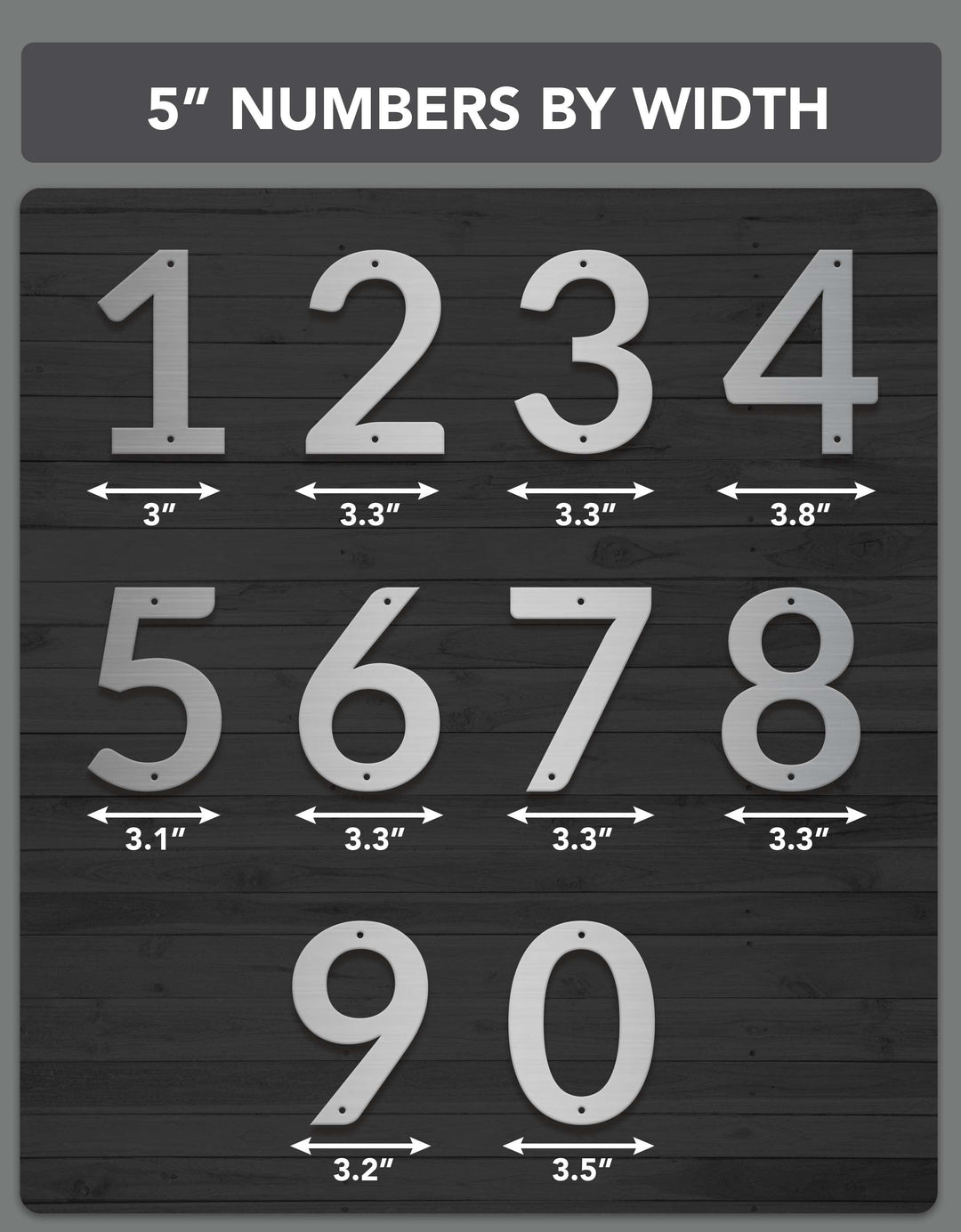5" Lato Metal Outdoor Address Signage Number - Contemporary Home Address – Medium Door Numbers - JackJacks Metal 