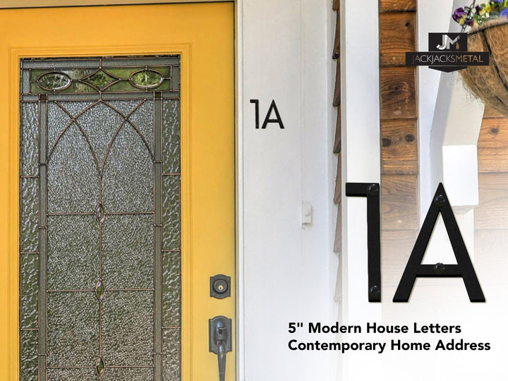 5'' Modern House Letter - Contemporary Home Address -Medium Size Letters - JackJacks Metal 
