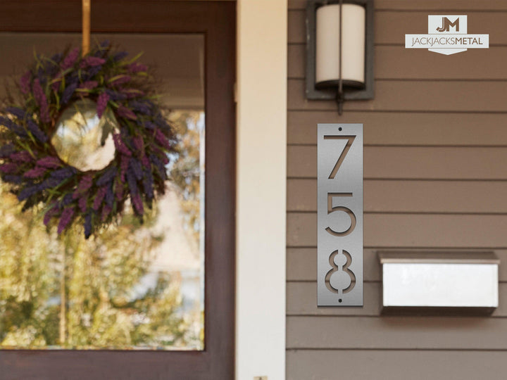 5" wide Vertical Address Plaques- Custom Metal Address Signage- Home Address Signs - JackJacks Metal 