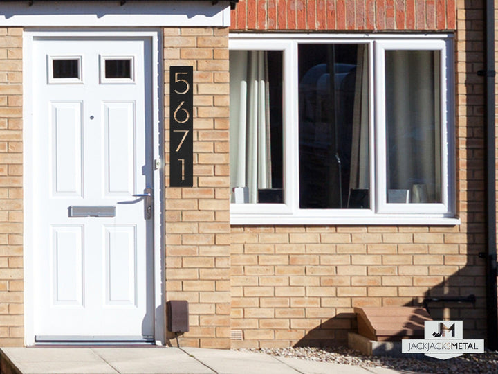 5" wide Vertical Address Plaques- Custom Metal Address Signage- Home Address Signs - JackJacks Metal 