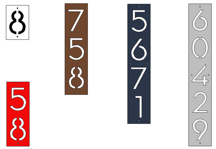 5" wide Vertical Address Plaques- Custom Metal Address Signage- Home Address Signs - JackJacks Metal 