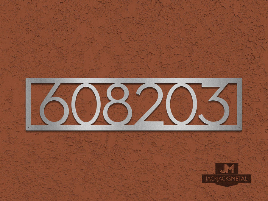 6 Digit Modern Address Plaques - Personalized Condo or Apartment Address Plates - JackJacks Metal 