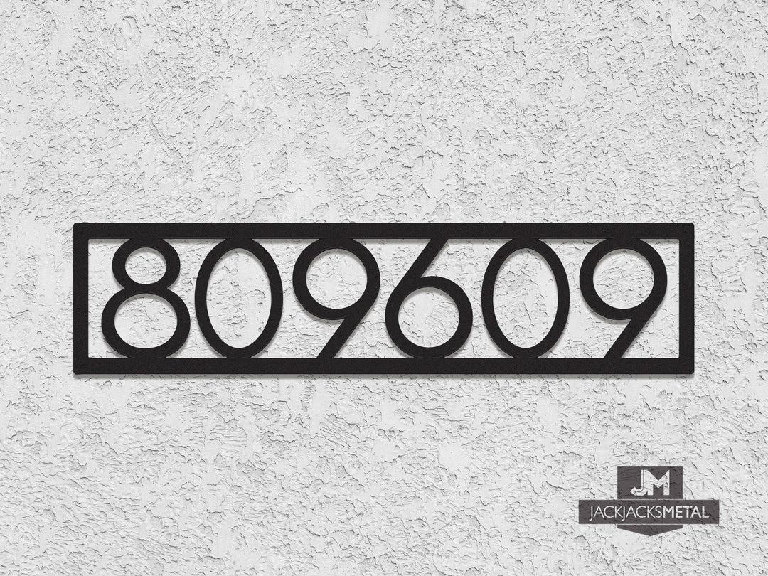 6 Digit Modern Address Plaques - Personalized Condo or Apartment Address Plates - JackJacks Metal 