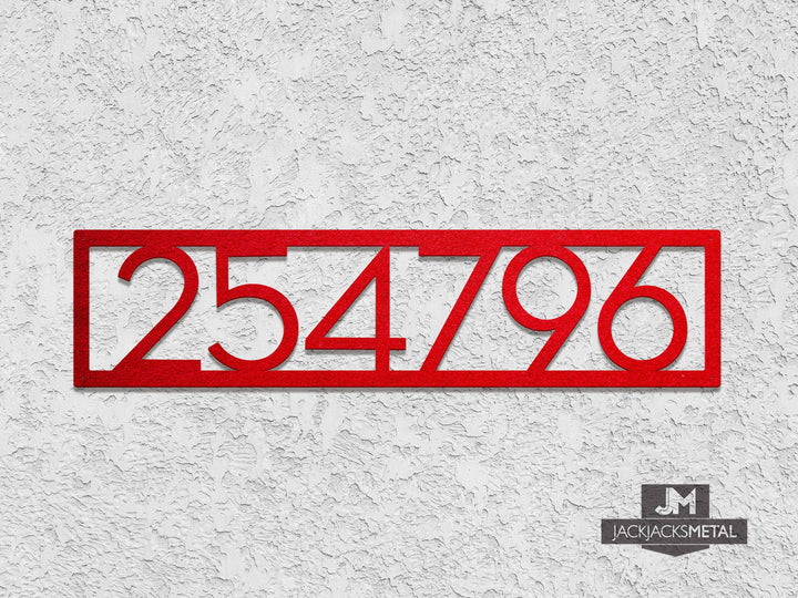 6 Digit Modern Address Plaques - Personalized Condo or Apartment Address Plates - JackJacks Metal 