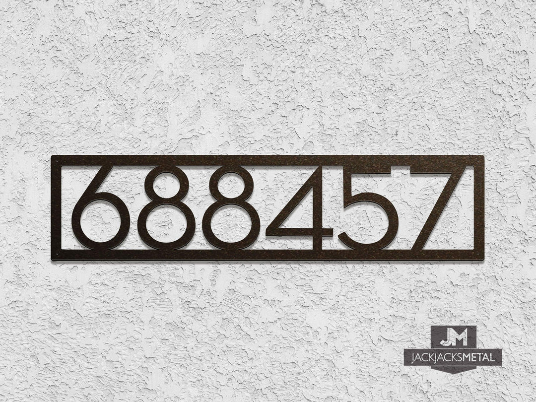 6 Digit Modern Address Plaques - Personalized Condo or Apartment Address Plates - JackJacks Metal 