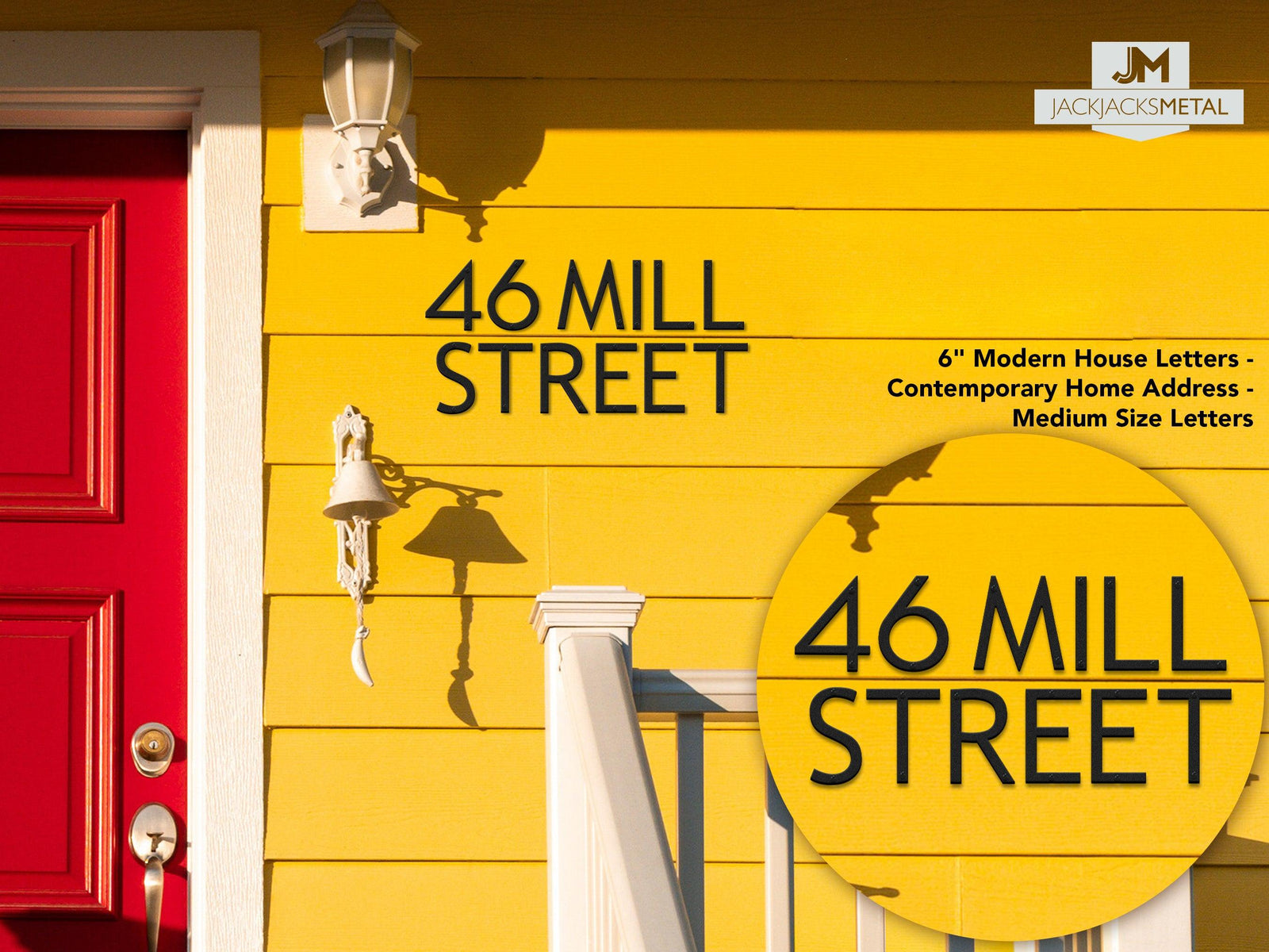 6'' Modern House Letter - Contemporary Home Address -Medium Size Letters - JackJacks Metal 