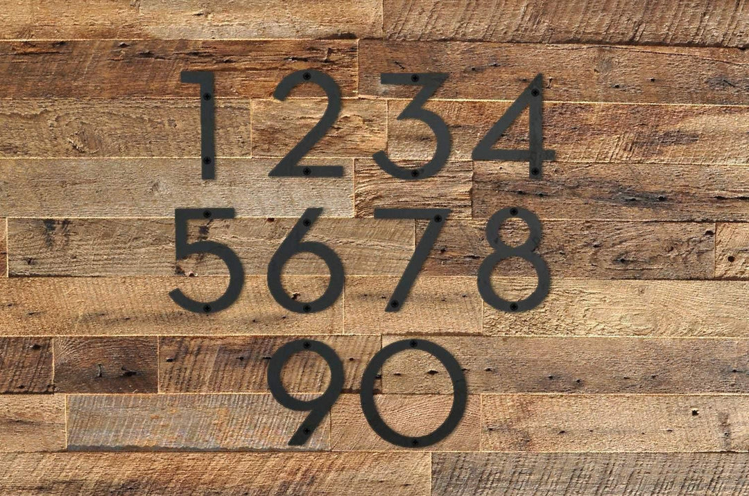 6'' Modern House Number or Letter - Contemporary Home Address - Medium Door Numbers - JackJacks Metal 
