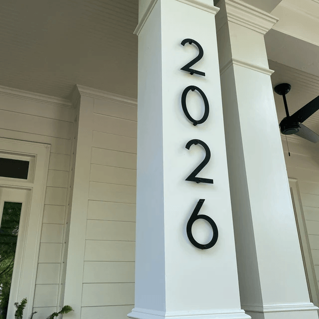 6'' Modern House Number or Letter - Contemporary Home Address - Medium Door Numbers - JackJacks Metal 