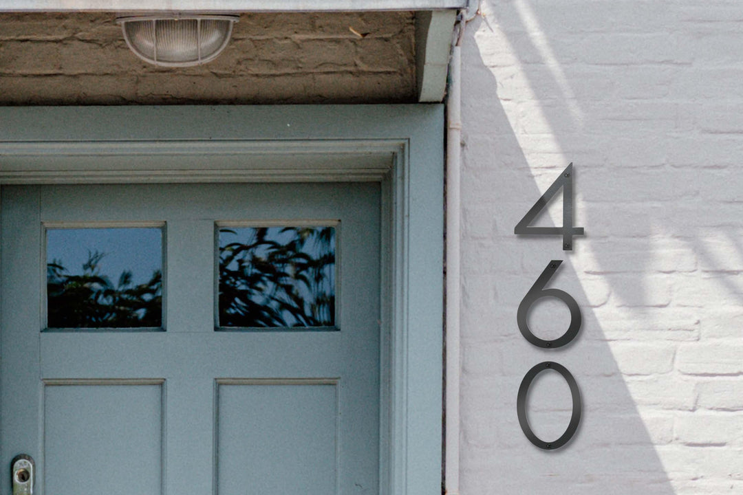 6'' Modern House Number or Letter - Contemporary Home Address - Medium Door Numbers - JackJacks Metal 