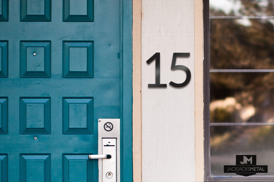 8'' Modern Classic House Number or Letter - Modern Classic Home Address - Large Door Numbers - JackJacks Metal 
