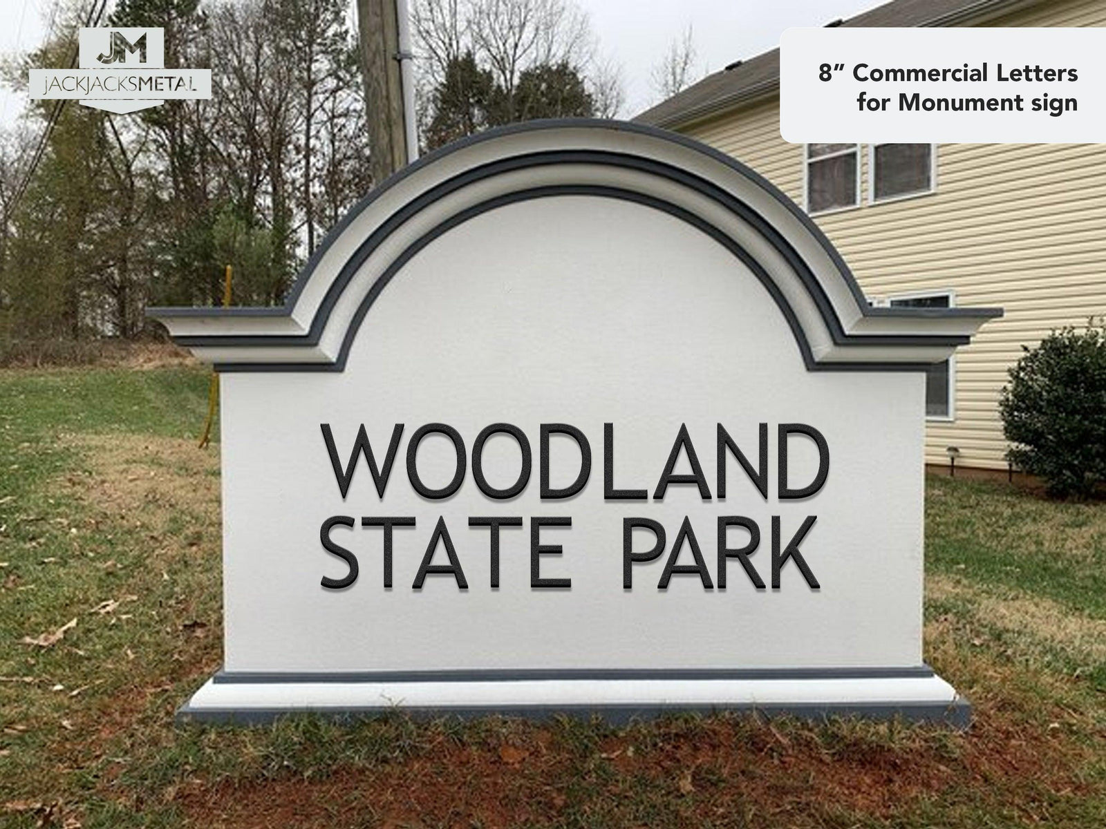 8'' Modern House Letter - Contemporary Home Address -Large Size Letters - JackJacks Metal 