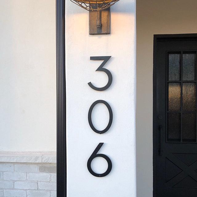 8'' Modern House Number or Letter - Contemporary Home Address - Large Door Numbers - JackJacks Metal 