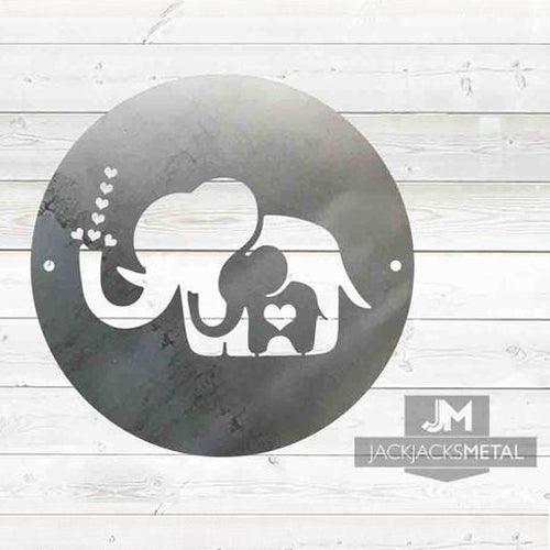 Baby Elephant Metal Wall Art - JackJacks Metal 