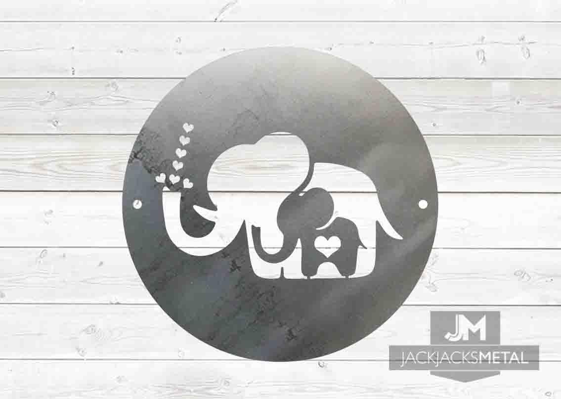Baby Elephant Metal Wall Art - JackJacks Metal 