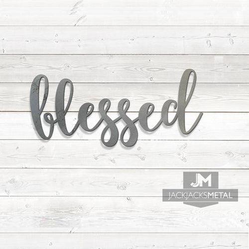 Blessed Word Wall Art Sign - JackJacks Metal 