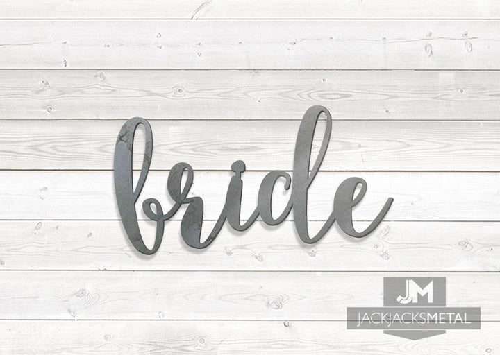 Bride Word Wall Art Sign - JackJacks Metal 