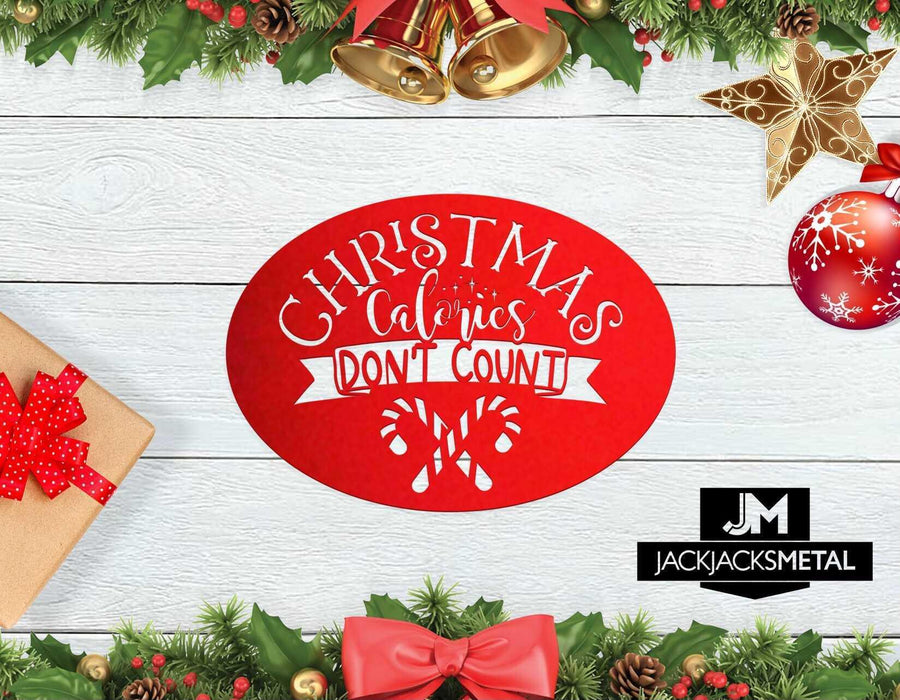 Christmas calories don't count Metal Sign - JackJacks Metal 
