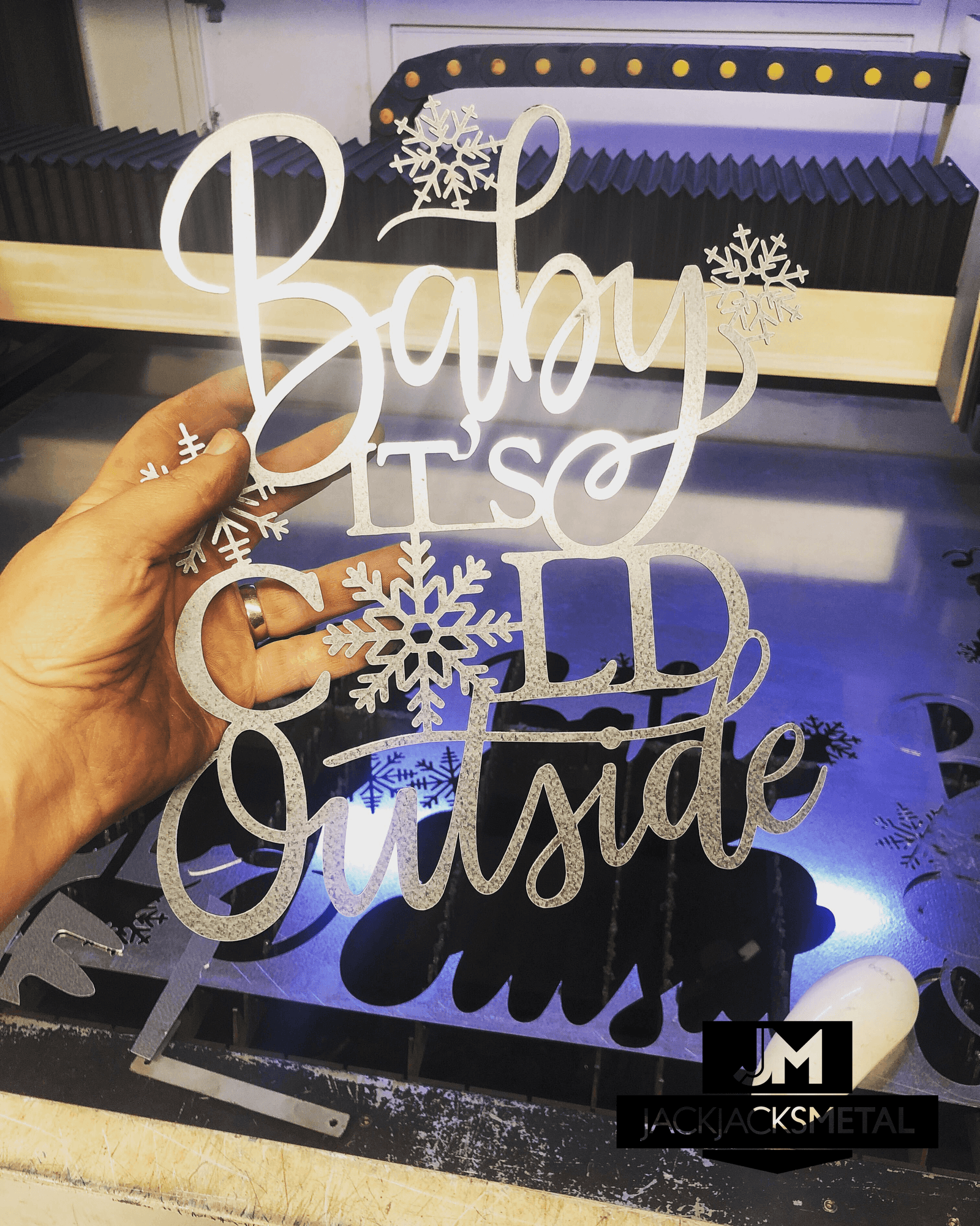 Christmas Metal Sign - Baby It's Cold Outside Metal Sign (Galvanized Steel) - JackJacks Metal 