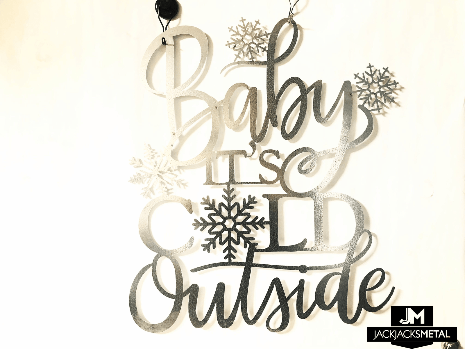 Christmas Metal Sign - Baby It's Cold Outside Metal Sign (Galvanized Steel) - JackJacks Metal 