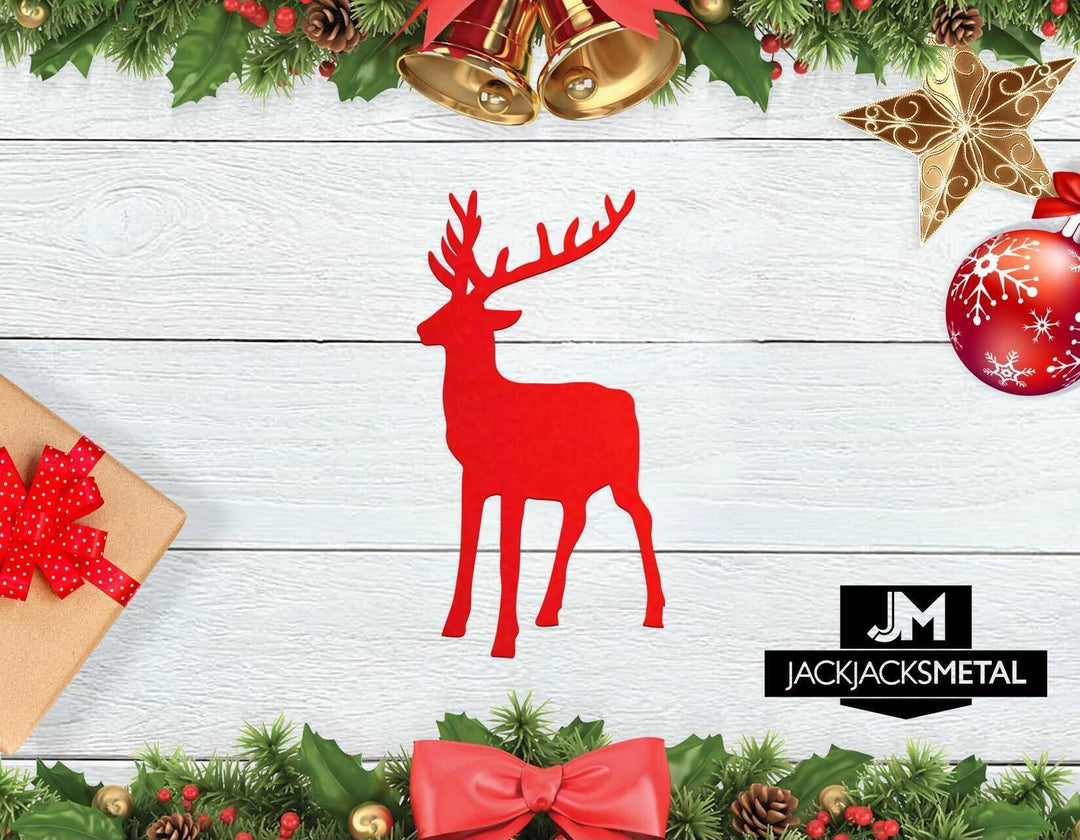 Christmas Reindeer Silhouette Metal Wall Sign - JackJacks Metal 
