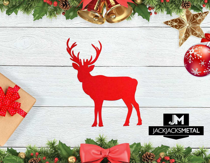 Christmas Reindeer Silhouette Metal Wall Sign - JackJacks Metal 