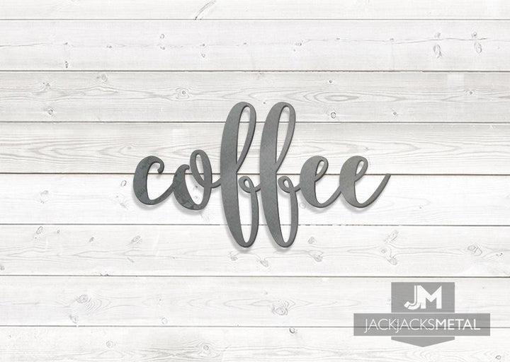 Coffee Word Wall Art Sign - JackJacks Metal 