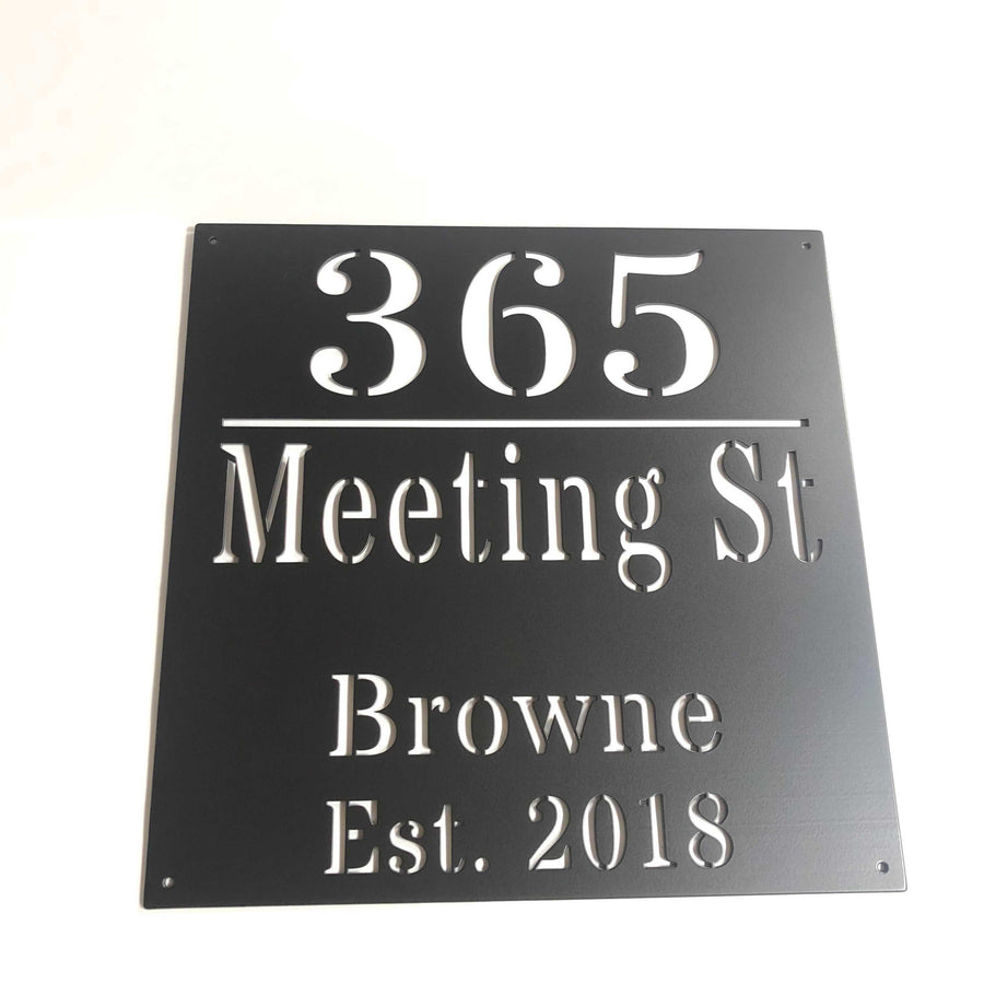 Customized Metal Address Sign 16x16 - JackJacks Metal 