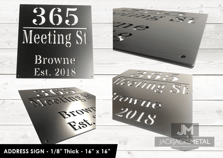 Customized Metal Address Sign 16x16 - JackJacks Metal 