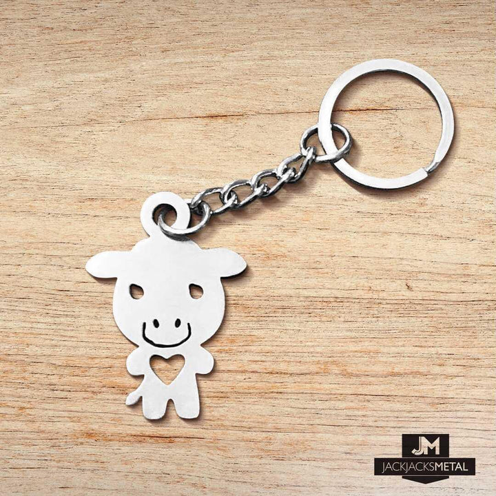 Cute Cow Key Chain - JackJacks Metal 