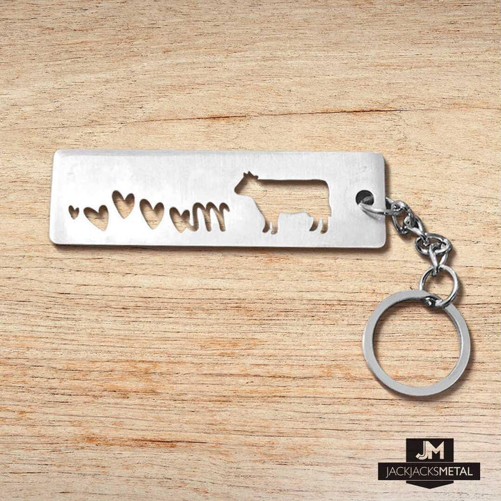 Cute Cow Key Chain - JackJacks Metal 
