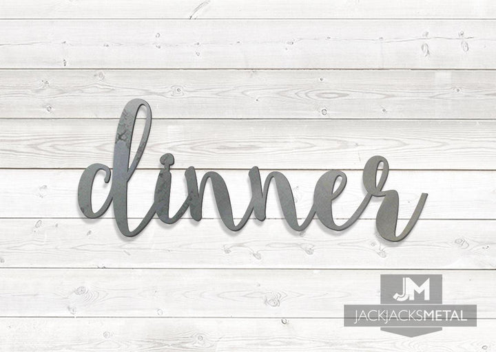 Dinner Word Wall Art Sign - JackJacks Metal 