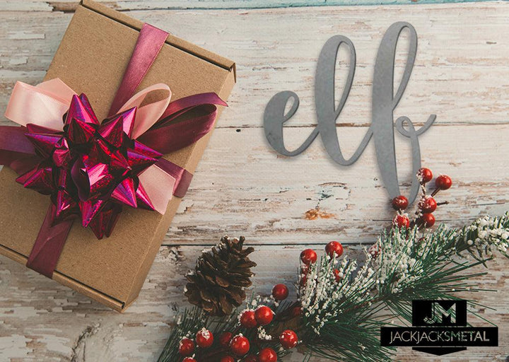 Elf Word Wall Art Sign Rustic sign - JackJacks Metal 