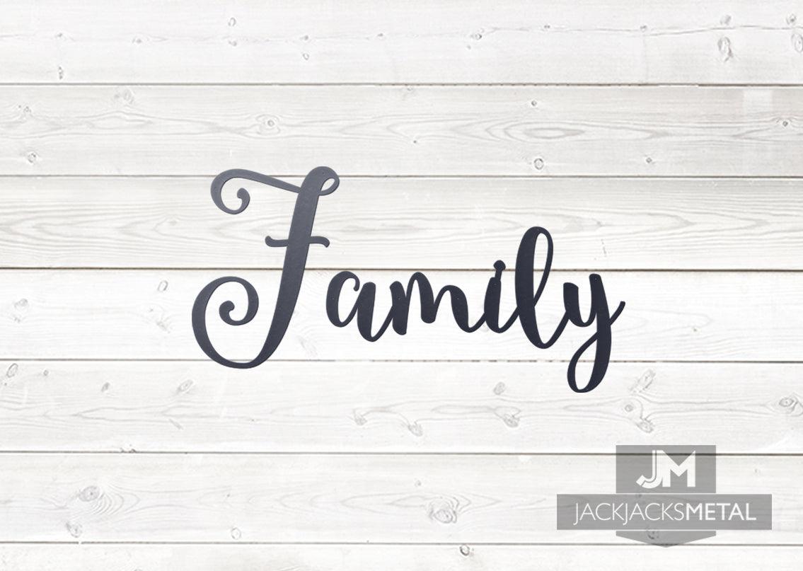Family Word Wall Art Sign - JackJacks Metal 