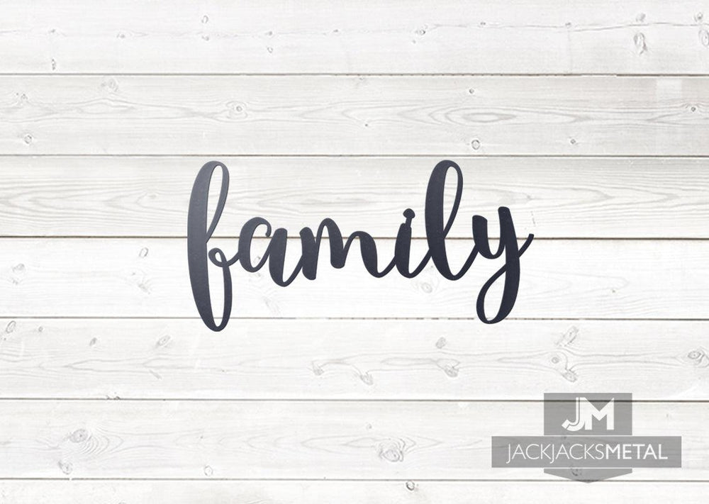 family Word Wall Art Sign - JackJacks Metal 