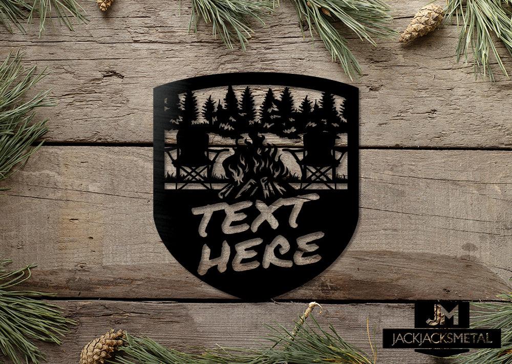 Forest Campfire Monogram - JackJacks Metal 
