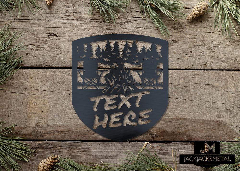 Forest Campfire Monogram - JackJacks Metal 