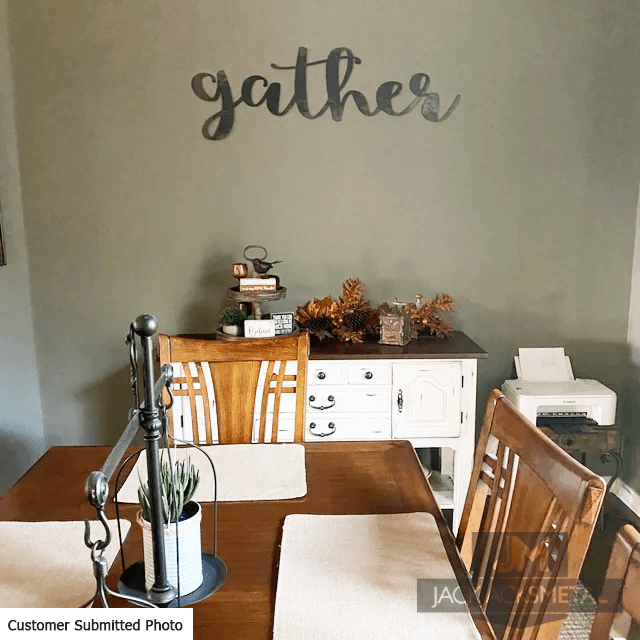 Gather Word Wall Art Sign- 31'' x 15'' - JackJacks Metal 