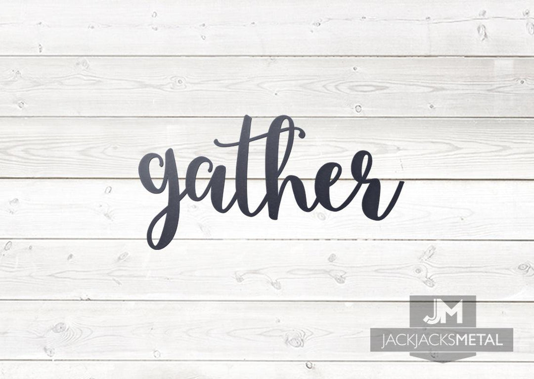 gather Word Wall Art Sign-48'' wide x 24.4'' tall - JackJacks Metal 