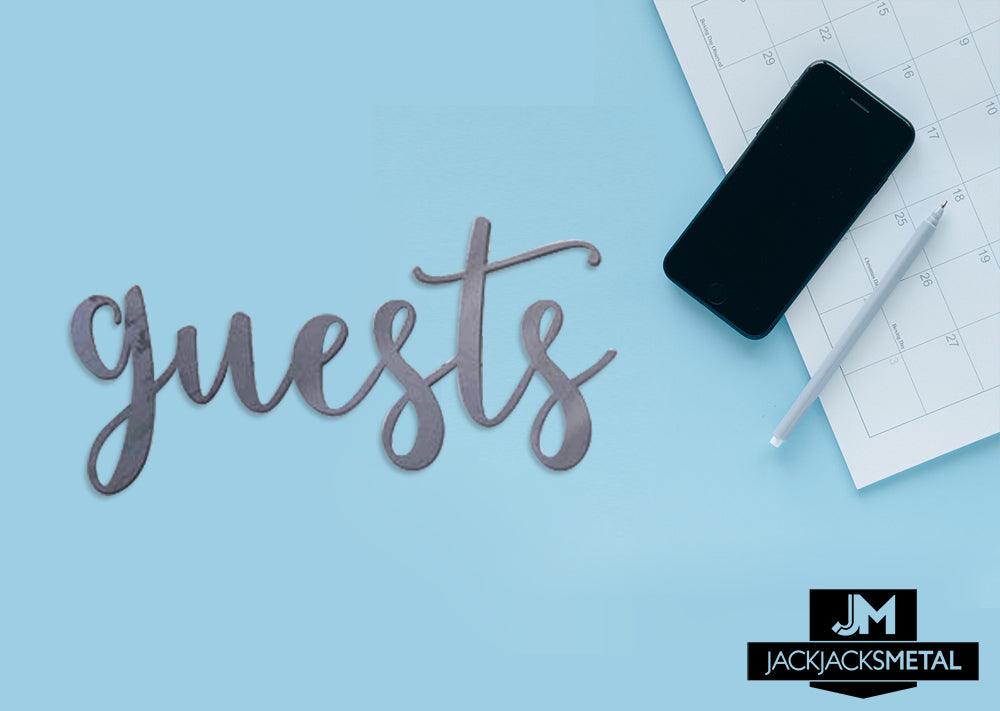 Guests Word Wall Art Sign - JackJacks Metal 
