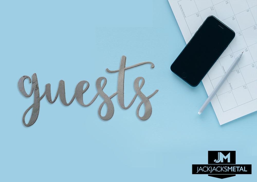 Guests Word Wall Art Sign - JackJacks Metal 