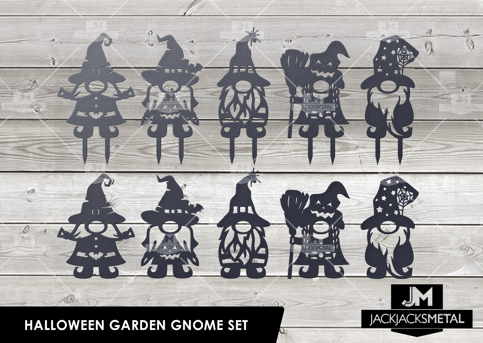 Halloween Garden Gnome Set - JackJacks Metal 