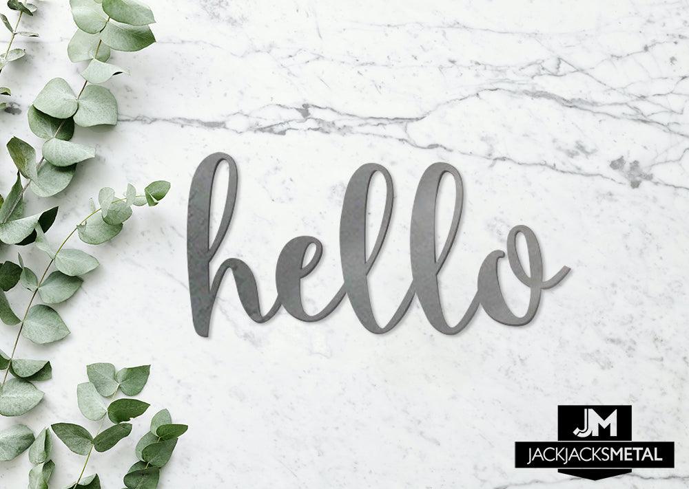 Hello Word Wall Art Sign - JackJacks Metal 