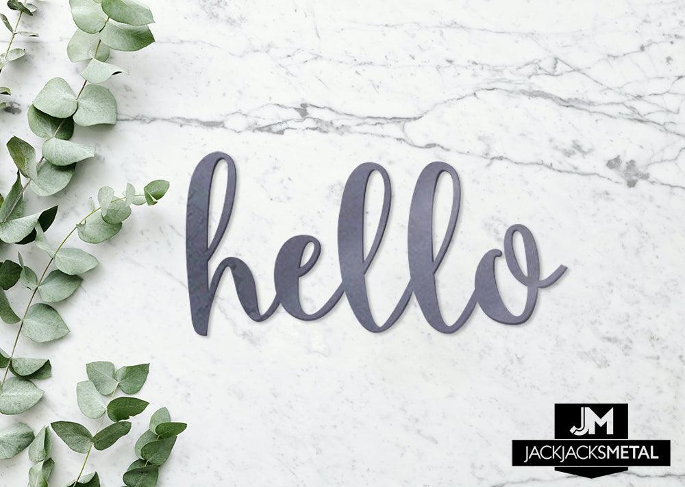 Hello Word Wall Art Sign - JackJacks Metal 