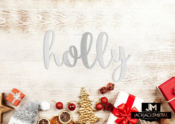 Holly Word Wall Art Sign - JackJacks Metal 