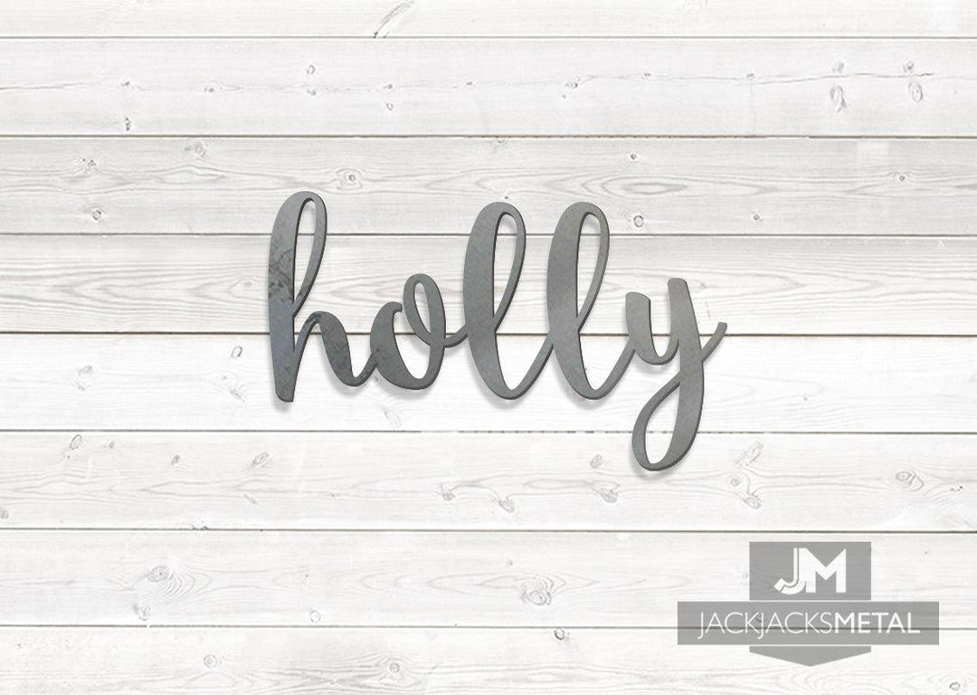 Holly Word Wall Art Sign - JackJacks Metal 