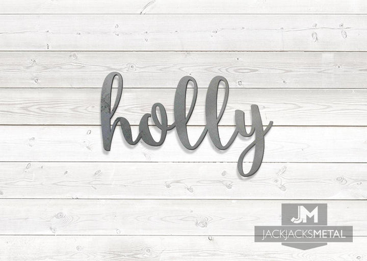 Holly Word Wall Art Sign - JackJacks Metal 