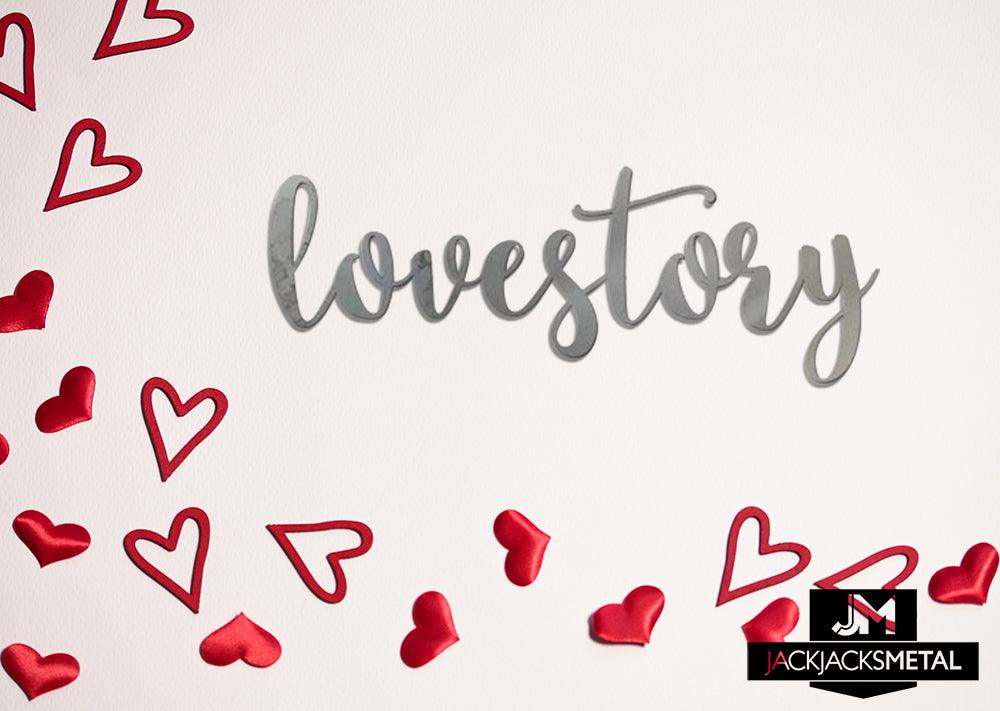 Lovestory Word Wall Art Sign - JackJacks Metal 