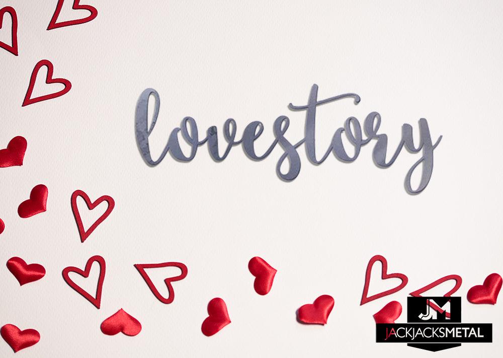 Lovestory Word Wall Art Sign - JackJacks Metal 