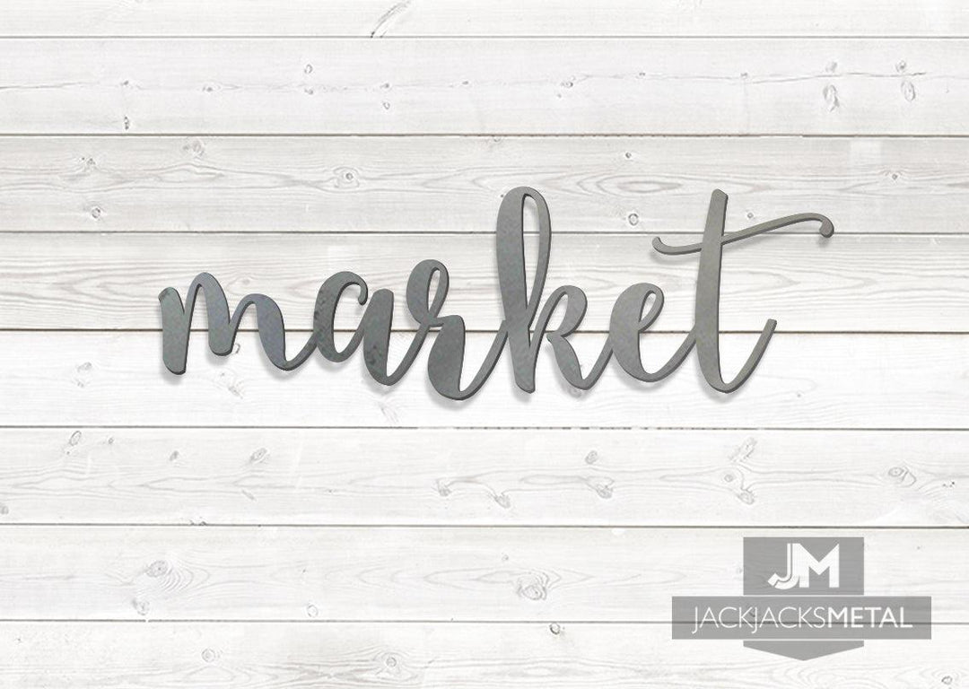 Market Word Wall Art Sign - JackJacks Metal 