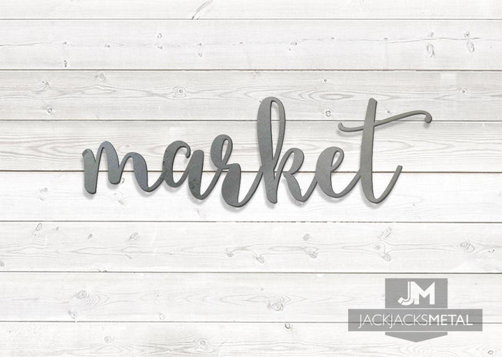 Market Word Wall Art Sign - JackJacks Metal 